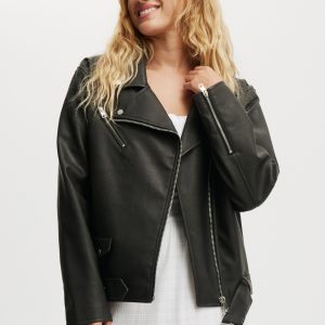 Roman Faux Leather Biker Jacket