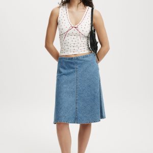 Gigi Denim Midi Skirt