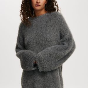 Faux Hair Rib Sweater