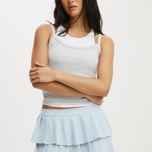 Double Pleated Mini Skirt