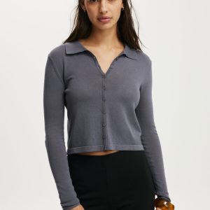 Knit Button Polo Long Sleeve