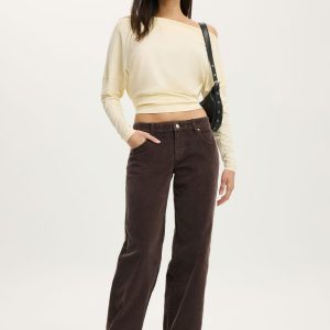 Low Rise Straight Cord Pant