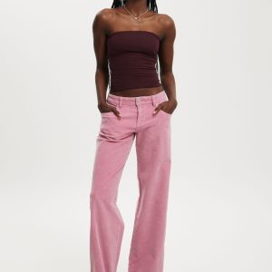 Low Rise Straight Cord Pant
