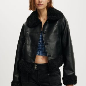 Peggy Faux Fur Trim Jacket