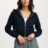 Premium Cropped Zip Through Hoodie