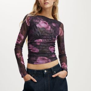 Ashley Mesh Long Sleeve Top