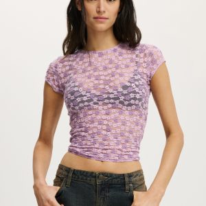 Ashley Mesh Short Sleeve Top