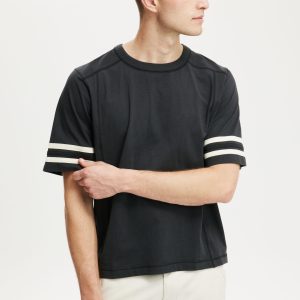 Cropped Fit Panel T-Shirt