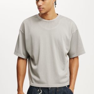 Cropped Fit Mesh T-Shirt