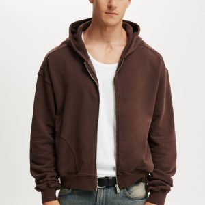 Cropped Zip Up Hoodie