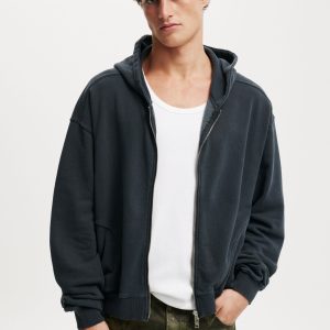 Cropped Zip Up Hoodie