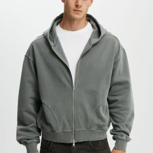 Cropped Zip Up Hoodie