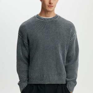 Washed Box Fit Crew Knit