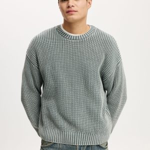 Washed Box Fit Crew Knit