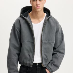 Cropped Hooded Bomber
