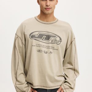 Cropped Fit Honda X Jt Racing Long Sleeve T-Shirt