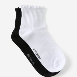 The Perfect Pair Frill Rib Ankle 2Pk