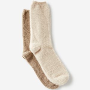Fluffy Crew Sock 2Pk