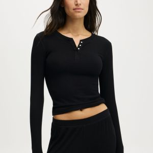 Sleep Recovery Henley Long Sleeve