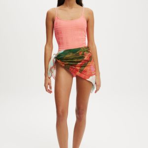 Thin Strap Low Scoop One Piece Cheeky