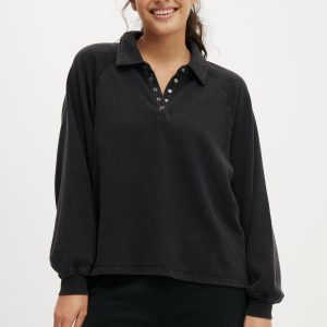 Oversized Collared Lounge Fleece Sweater