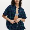 Flannel Boyfriend Short Sleeve Shirt