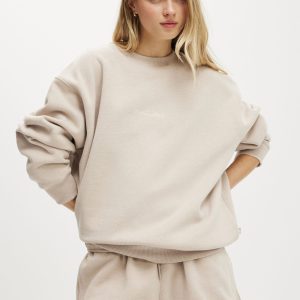 Plush Graphic Crew Sweatshirt