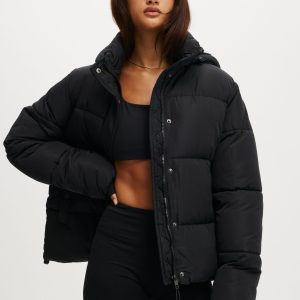 The Mother Puffer Removable Hood Jacket