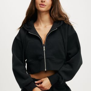 Plush Boxy Cropped Zip Through