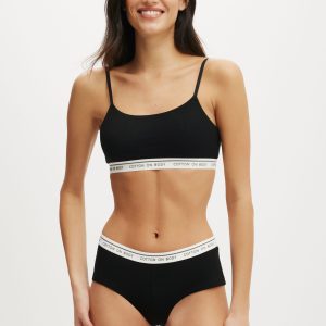 Branded Cotton Scoop Bralette