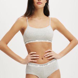 Branded Cotton Scoop Bralette