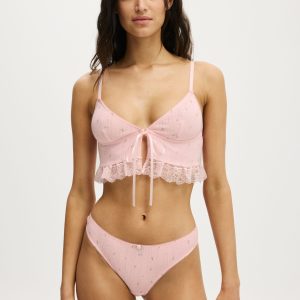 Sophie Cotton Pointelle Longline Bralette