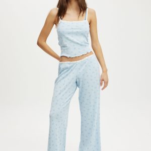 Waffle Wide Leg Pant